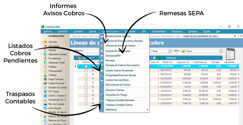 Control total sobre las cuentas de su negocio - Gestión de cobros