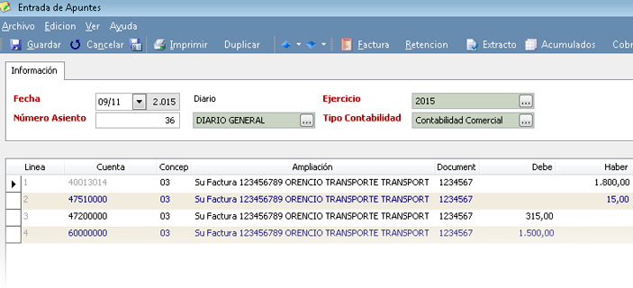 Disponga de la operativa de renumeración de asientos en relación a la fecha contable - Programa de Contabilidad