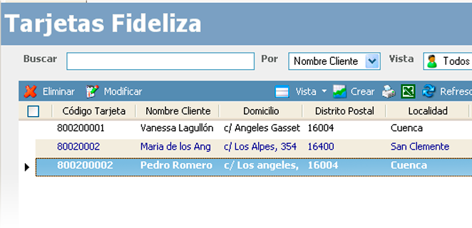 GotelGest.Net tarjetas de fidelización - Tarjetas fidelización