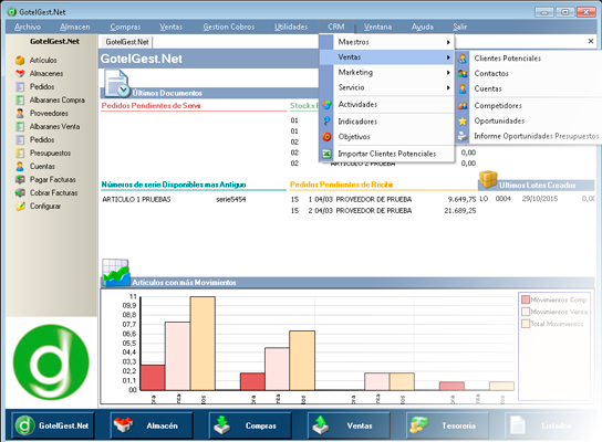 El módulo CRM se integra a la perfección con el software de gestion GotelGest.Net