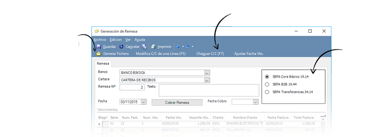 Adaptado a la normativa SEPA - Gestión de pagos