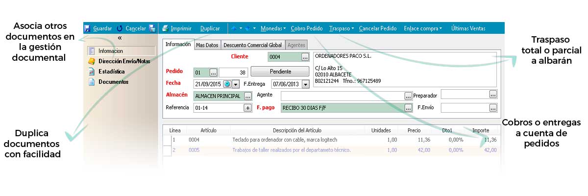 Asocie, traspase o duplique documentos con gran facilidad - Software de facturacion