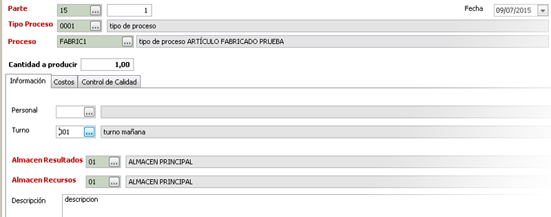 Elija recursos como personal o maquinaria para intervenir en el proceso de producción - Software trazabilidad