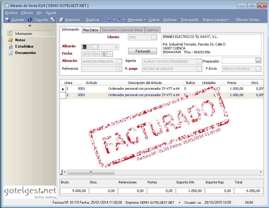 Control de pedidos, albaranes, factura electrónica... - Programa de facturación