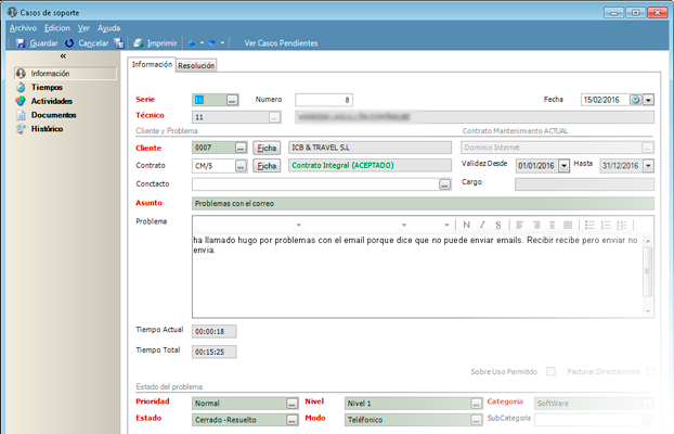 Completas bases de datos con tus casos de soporte con el software CRM de GotelGest.Net